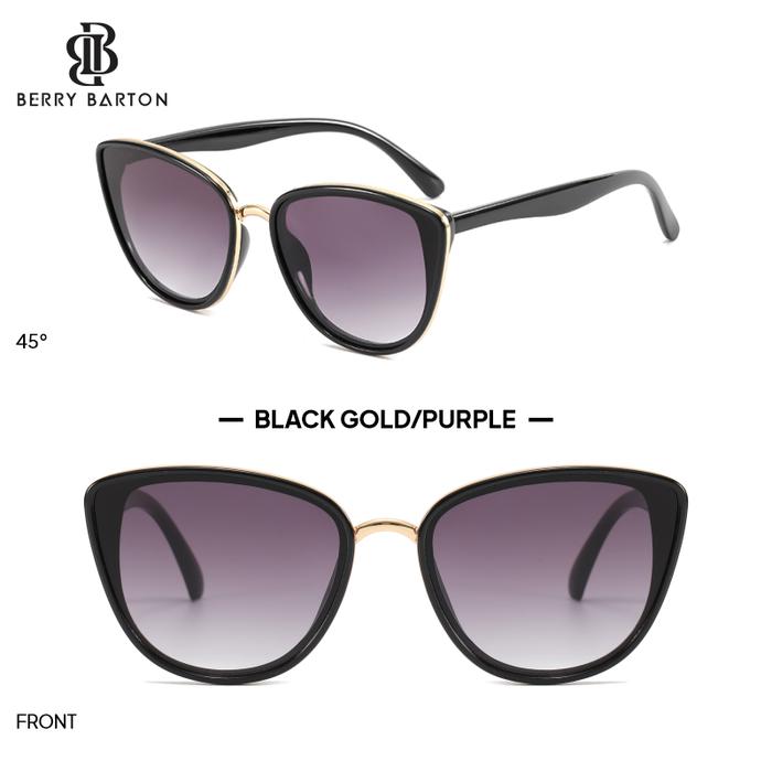 Gambar Kacamata Hitam Sunglasses Cat Eye Fashion Wanita Anti UV BB-5053 - Black Gold dari berrybarton.kacamata undefined Tokopedia