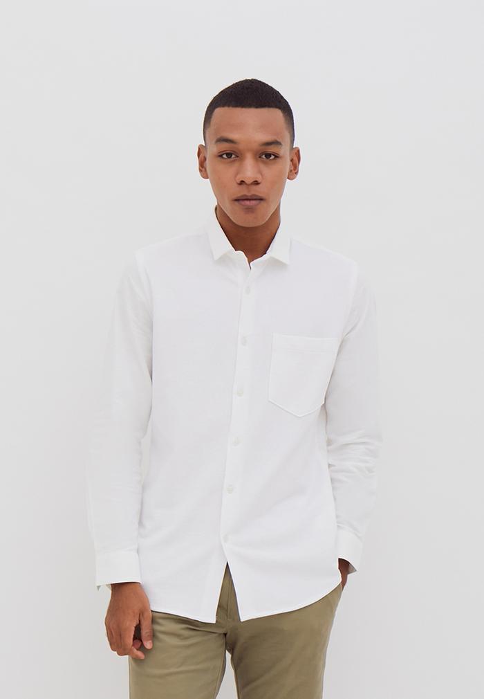 Gambar MEN'S TOP Kemeja Lengan Panjang Pria Slim Fit PRESCOTT - WHITE - WHITE, XXL dari Men's Top Official undefined Tokopedia