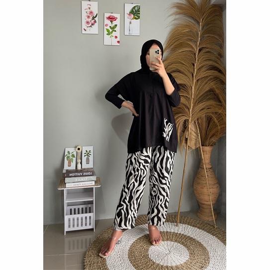 Gambar oneset pajamas kombinasi Original By Ambaridaily - PK01 dari AmbariDaily undefined Tokopedia