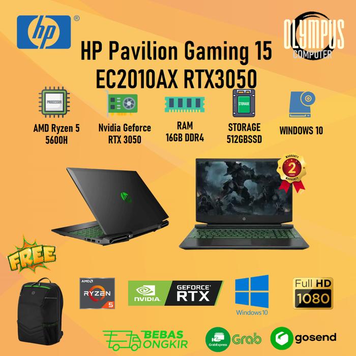 Promo HP Pavilion Gaming 15 EC2010AX Ryzen 5600H 16GB 512SSD