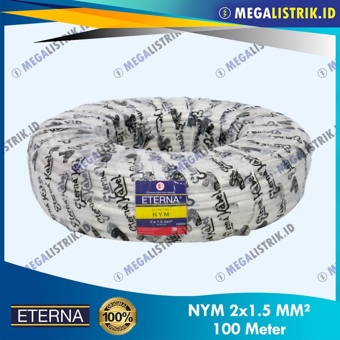 Gambar Eterna NYM 2x1.5 ( 100M ) / Kabel Listrik Putih Kawat Tembaga 2 x 1.5 MM ( Rol 100 Meter ) dari megalistrik.id undefined Tokopedia