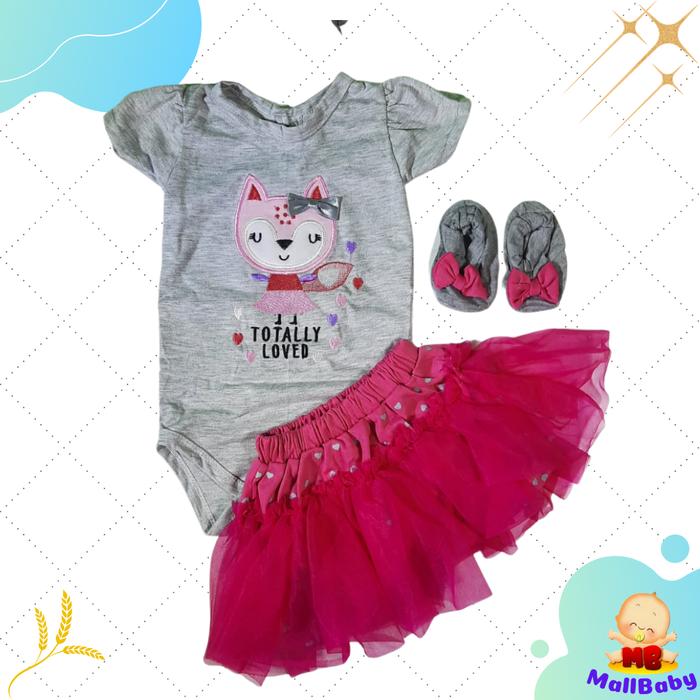 Gambar Baju Bayi Perempuan 6-12 Bulan Setelan Jumper Set Totally Loved - Totally Abu dari Mall-Baby undefined Tokopedia