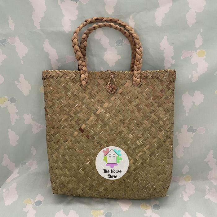 Gambar TAS ANYAMAN PANDAN / TAS HAMPERS BERMOTIF & NATURAL TALI KEPANG SEDANG - natural dari Hampers Box Household Tools undefined Tokopedia