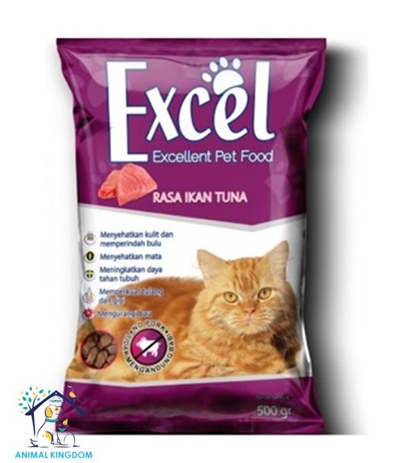 Gambar Excel Cat Food Makanan Kering Kucing 500 gr dengan 3 Varian - Ungu (Ikan) dari Animal kingdom petshop undefined Tokopedia