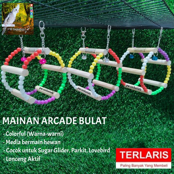 Gambar Tangkringan Gantung Bulat Arcade Lonceng Mainan Burung Sugar Glider - D 12,5cm dari PW Cockatiels undefined Tokopedia