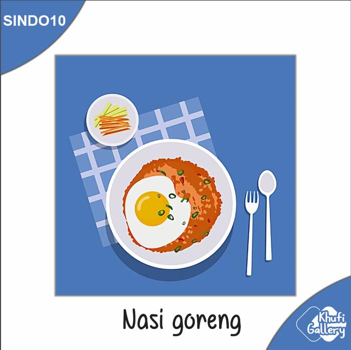 Gambar Khufi Gallery Hiasan dinding Nasi goreng, burger, nasi ayam penyet dll - SINDO 10 dari Khufi Gallery undefined Tokopedia
