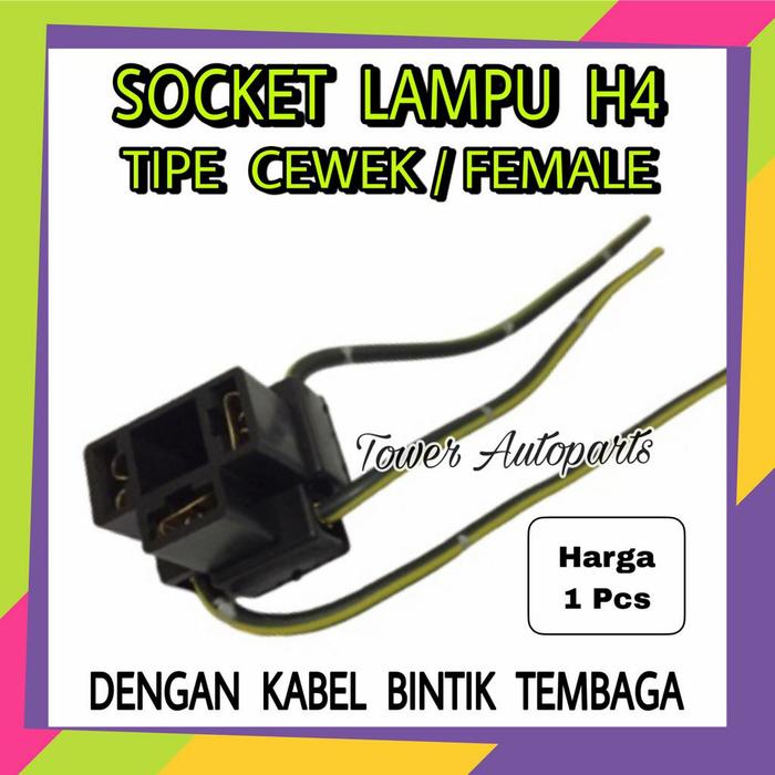 Gambar Socket Soket Lampu H4 Mobil Tipe Cewek & Cowok Input / Socket Sealbeam - CEWEK/FEMALE dari Tower Autoparts undefined Tokopedia