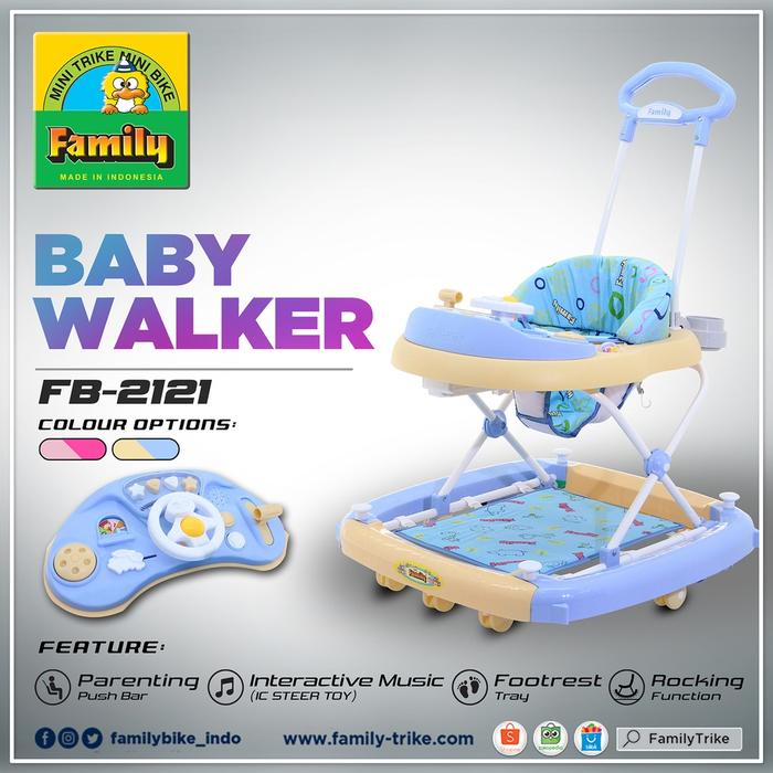 Gambar Baby Walker Family FB-2121 Alat Bantu Jalan Balita Bayi Hadiah Gift - Biru dari Home Electro undefined Tokopedia