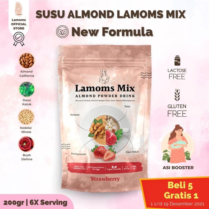 Gambar Susu Almond asi booster pelancar ASI/ nutrisi bumil - Strawberi dari APM Almond Shop undefined Tokopedia