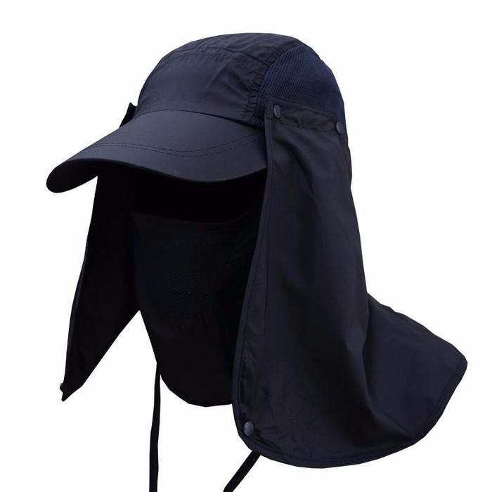 Gambar Topi Outdoor Pancing Hiking Anti UV Matahari Fishing Hat FLYMALL MH011 - Black dari Ngapakers Gallery undefined Tokopedia