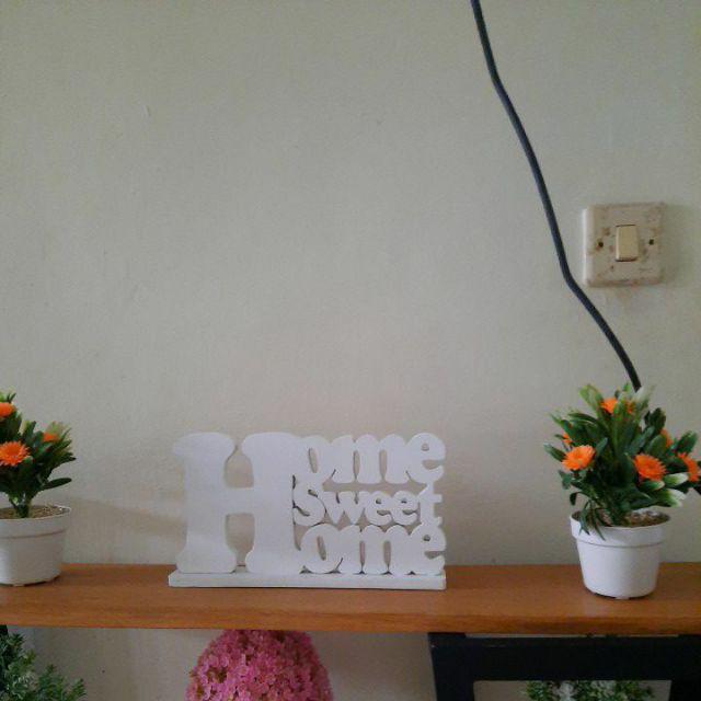 Gambar Tulisan kayu home sweet home minimalis /hiasan kayu /woodletter | Sma - Putih dari dekorindo jakarta undefined Tokopedia