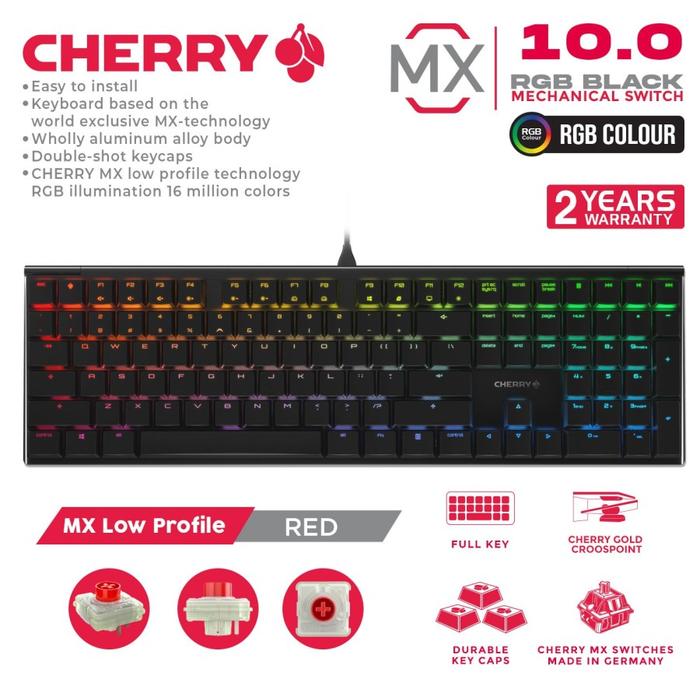 Gambar Cherry MX Mechanical Gaming Keyboard Full keys RGB Black MX10.0 RGB dari SUPERMASSIVE INDONESIA undefined Tokopedia
