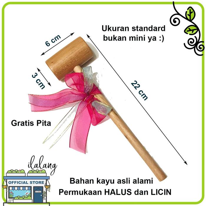 Gambar Palu pinata kue cake kayu asli ukuran sedang HALUS dan LICIN PREMIUM ! - PALU MEDIUM dari TORTA NOVE undefined Tokopedia