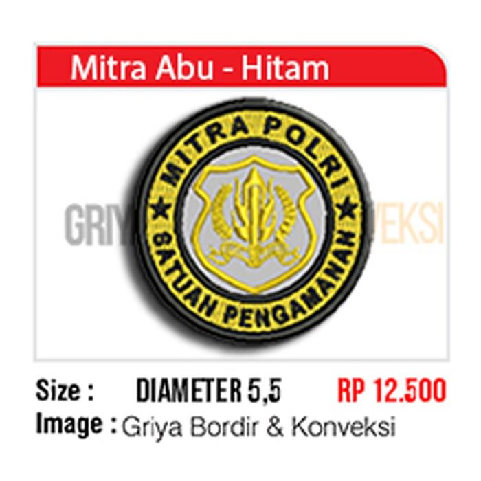 Gambar BET BORDIR SATPAM SATUAN (ECER) TIMBUL - MTR ABU HITAM dari Griya Bordir dan Konveksi undefined Tokopedia