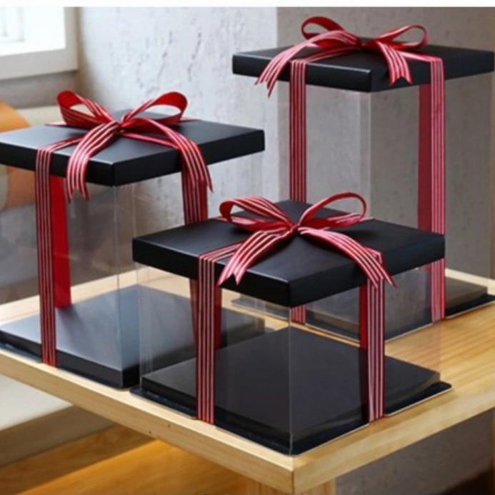 Gambar wadah tempat kue box mika hantaran lamaran nikah tanpa pita - Hitam, 22 x 22 x 16 dari Apriz Shop_NEW undefined Tokopedia