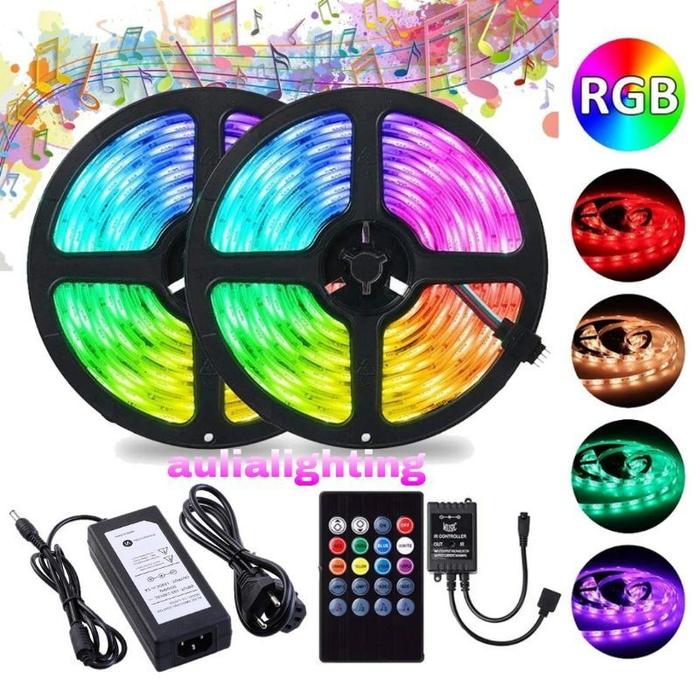 Gambar LAMPU LED STRIP 5050 10m RGB REMOT SENSOR MUSIC IP65 10M AC 220V + ADA dari TIMI MALL undefined Tokopedia
