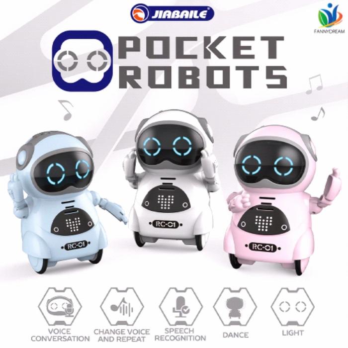 Gambar Pocket Robot Talking Interactive Dialogue Voice Recognition - Putih dari tokopasarhalal undefined Tokopedia