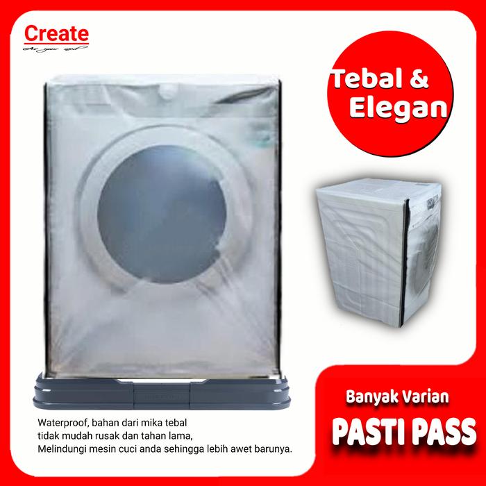 Gambar Create Cover Mesin Cuci Front Load Polos Anti Air Bahan Mika Tebal Elastis Melindungi Mesin Cuci dari Percikan Air dan Karat - 60x44x85 dari BGE EXPRESS undefined Tokopedia