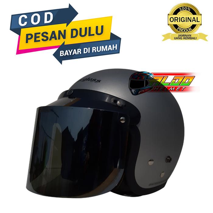 Gambar HELM CARGLOSS RETRO SILVER DOFF FLAT VISOR / HELM VINTECH / TERLARIS - M dari aldohelm2 undefined Tokopedia