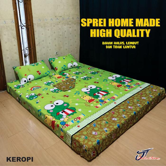 Gambar sprei katun karakter murah, sprei homemade terbaru - Keropi, 180x200 dari gudangsprei undefined Tokopedia