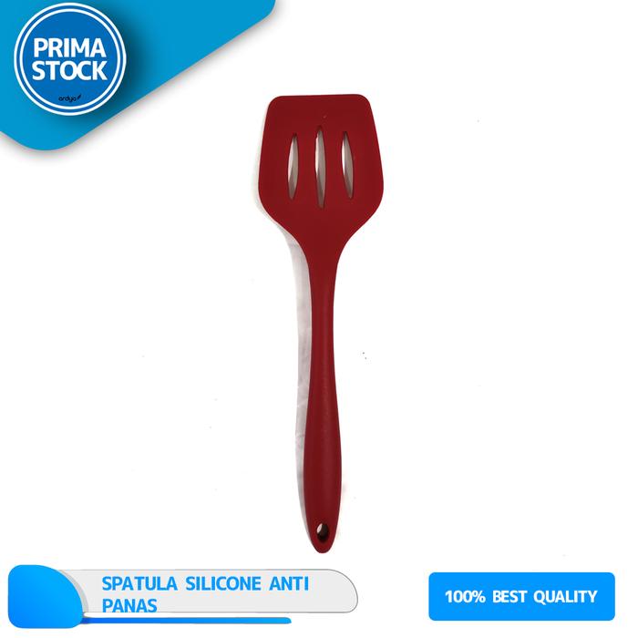 Gambar SLOTTED SPATULA SUTIL SODET LUBANG TAHAN PANAS SILICONE SILIKON 30 CM - Merah dari Prima Stock undefined Tokopedia