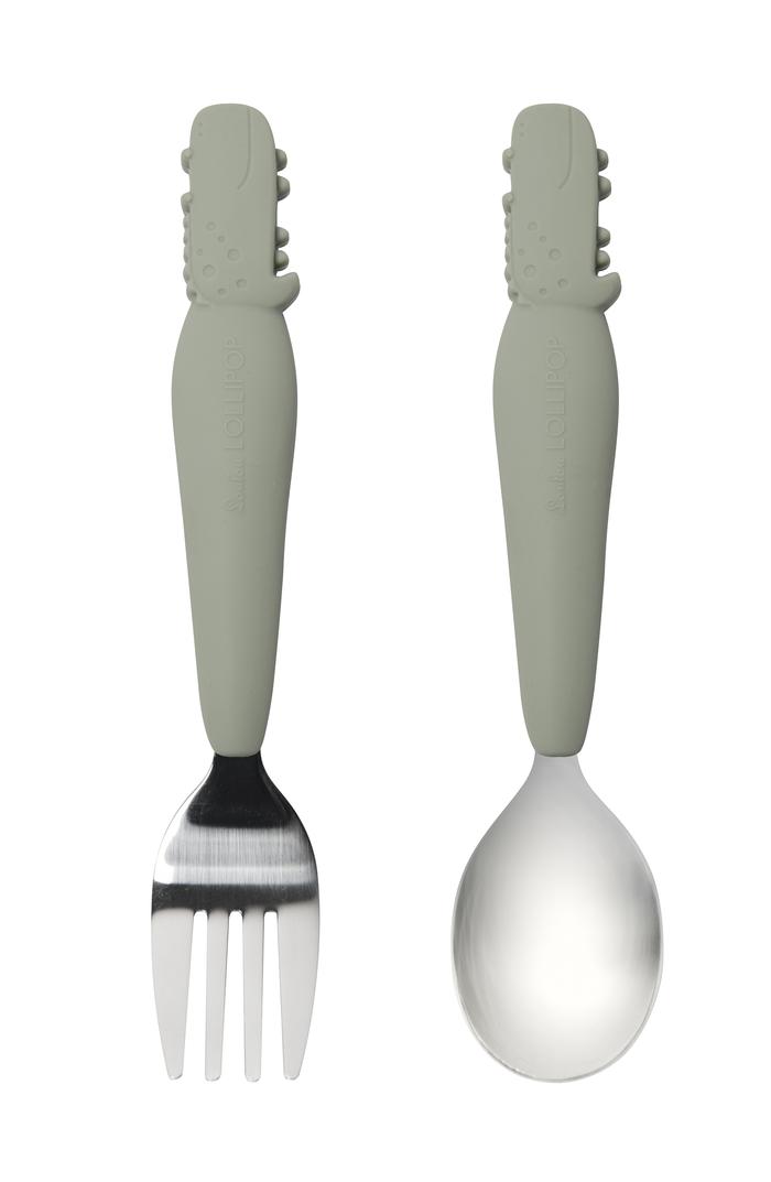 Gambar loulou lollipop | kid's spoon & fork set - alligator dari bebelou ID undefined Tokopedia