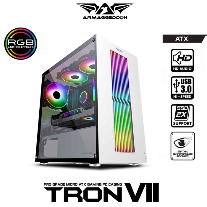 Gambar CASING GAMING ARMAGGEDDON TRON VII - Putih dari Dityashop Tech undefined Tokopedia