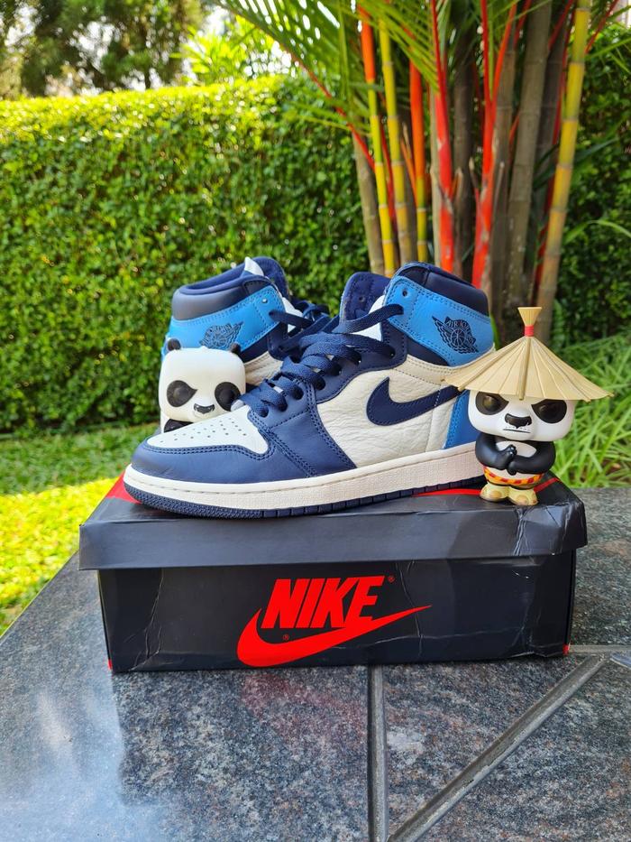 Jual NIKE AIR JORDAN HIGH OBSIDIAN UNC BLUE SNEAKERS AUTHENTIC