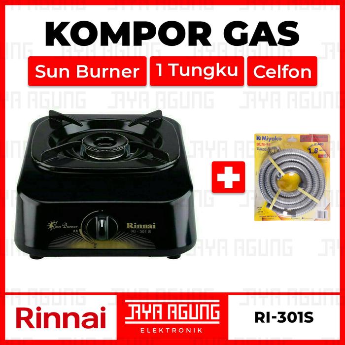 Gambar Kompor Gas 1 Tungku RINNAI RI-301S / RI 301 S / RI301S / Sun Burner - Tanpa Regulator dari Jaya Agung Elektronik Bandung_NEW undefined 5 Tokopedia