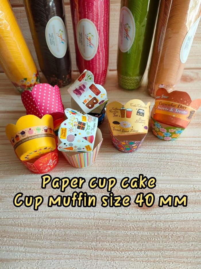 Jual Paper cupcake uk 40 mm/ cup muffin/kertas baking cake mini (per ...