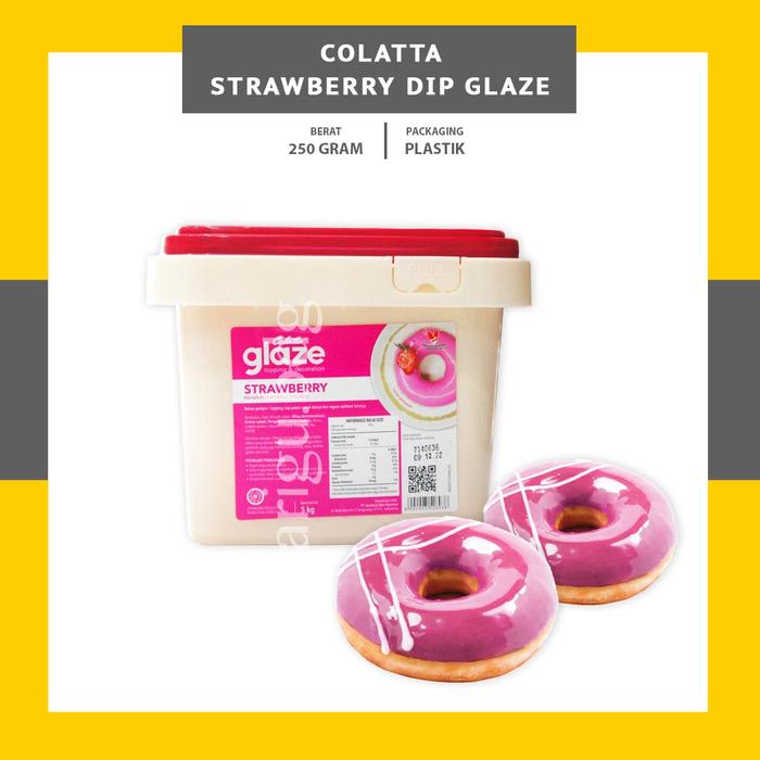 Gambar DIP GLAZE COLATTA 250G - SAUS TOPPING DONAT PISANG COKLAT NUGGET - Strawberry dari Tarigu Bandung undefined Tokopedia