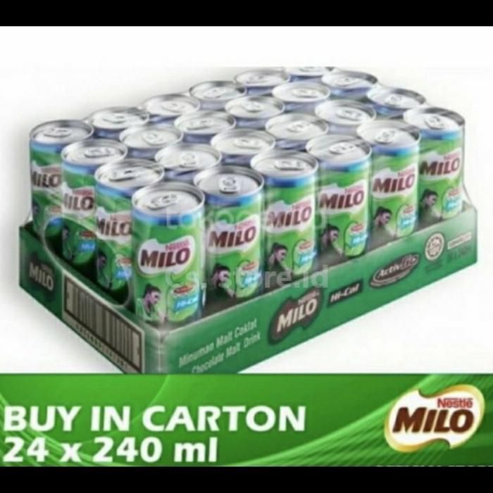 Gambar Susu Milo Kaleng Coklat ACTIVE GO ORIGINAL - 240 ml (1 dus isi 24 can) dari Cs. store.id undefined Tokopedia