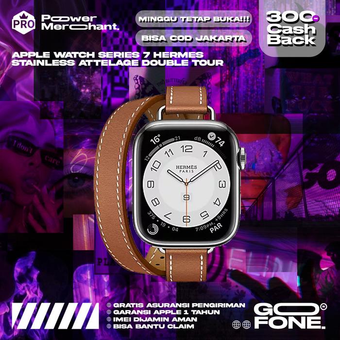 Jual Apple Watch Series 7 Hermes 41mm Stainless Attelage Double Tour -  Black 41mm, Gold Swift - Jakarta Barat - GOfone | Tokopedia