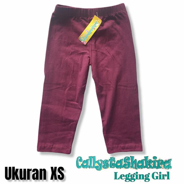 Gambar Legging Anak Perempuan brand "CALLYSTA" Berkualitas (Ukuran XS) - Merah Tua dari indyloshop undefined Tokopedia