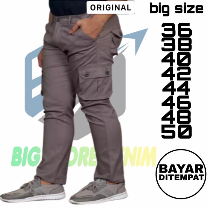 Gambar CELANA CARGO PRIA JUMBO/CARGO BIG SIZE PRIA/CELANA CARGO JUMBO PRIA - grey, 40 dari zlscloth91 undefined Tokopedia