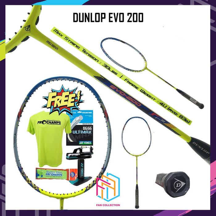 Gambar DUNLOP EVO 200 / EVO200 RAKET BADMINTON ORIGINAL - PKT BG6 dari Fan Collection 01 undefined 3 Tokopedia