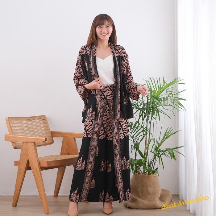 Gambar Setelan Batik Wanita Cardigan Celana Wanita - Castle - JAHIT TUTUP dari Batik Universalku undefined Tokopedia