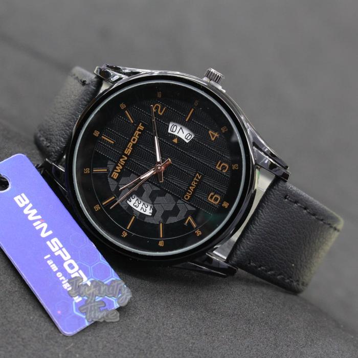 Gambar Jam Tangan Awin Bwin Sport B802 Pria Cowok Analog Strap Leather - Hitam dari Infinitytime_id undefined Tokopedia