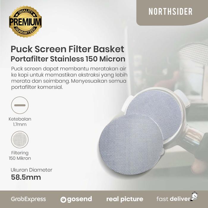 Gambar PUCK SCREEN 150 MICRON 58.5mm | FILTER BASKET PORTAFILTER STAINLESS - 58.5mm dari Northsider Coffee undefined Tokopedia