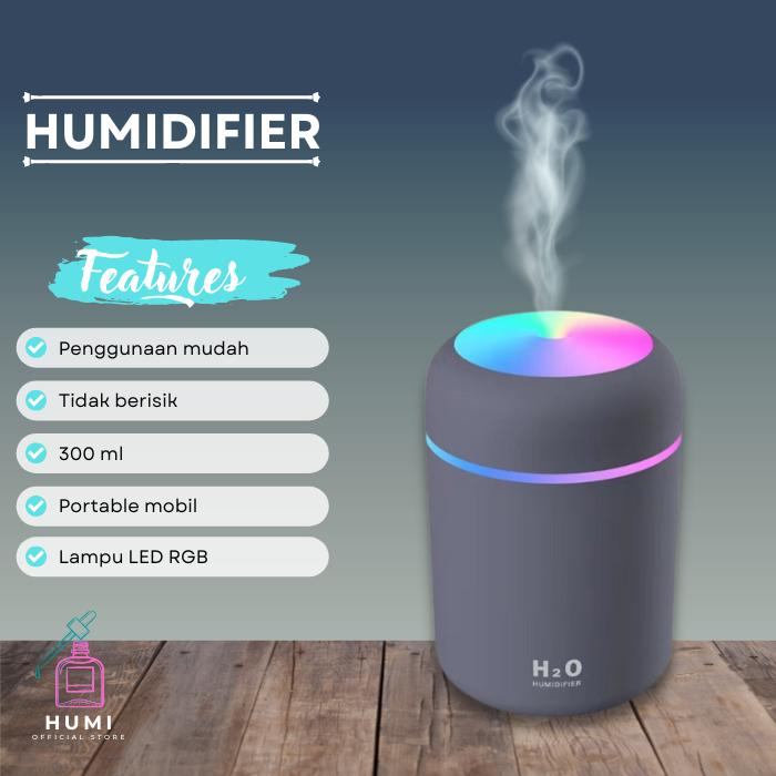 Gambar Air Humidifier Portable Mobil Pelembap Udara Mobil Diffuser 300ml - Gray dari HUMI Official Store undefined Tokopedia