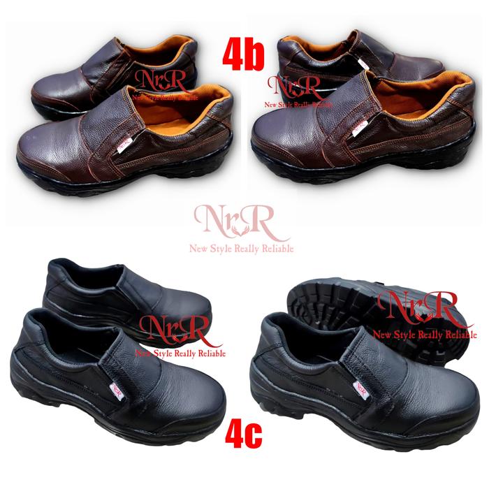 Gambar sepatu safety pendek slip on kulit asli - 4B COKLAT SLOP, 41 dari NRR 5P4T03_NEW undefined Tokopedia
