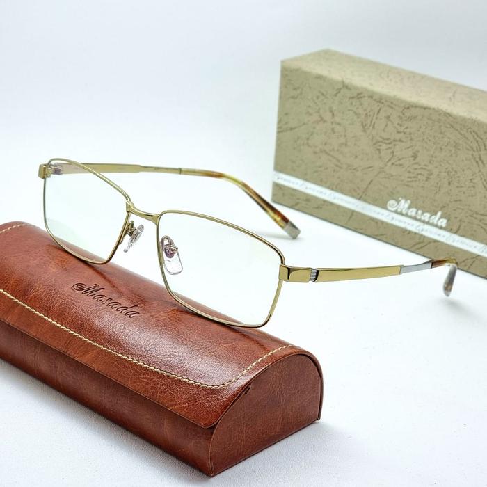 Gambar frame kacamata pria wanita original masada MW 257 Pure Titanium Ringan - Gold dari Optik Citi Eyewear undefined Tokopedia