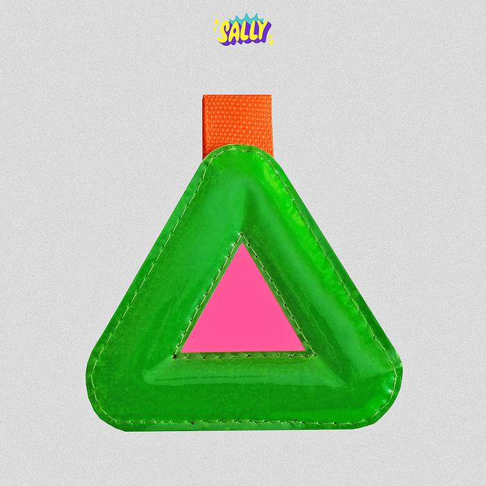 Gambar SALLY Triangle Reflector v2 - Reflektor Segitiga Sadel Sepeda Bluelug - GREEN-PINK dari mybagsally undefined Tokopedia