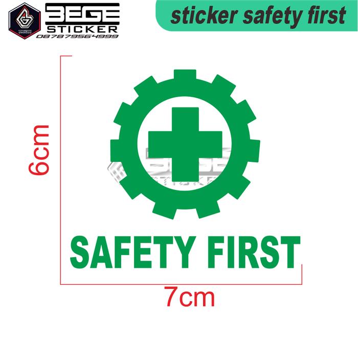 Gambar STICKER SAFETY FIRST HELMET PROYEK Size 7cm x6cm - Putih dari BEGE STICKERS undefined 3 Tokopedia