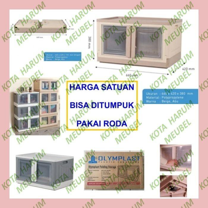 Gambar lemari plastik olymplast folding storage ofs coklat abu beroda bandung dari Kota Harum Meubel undefined Tokopedia