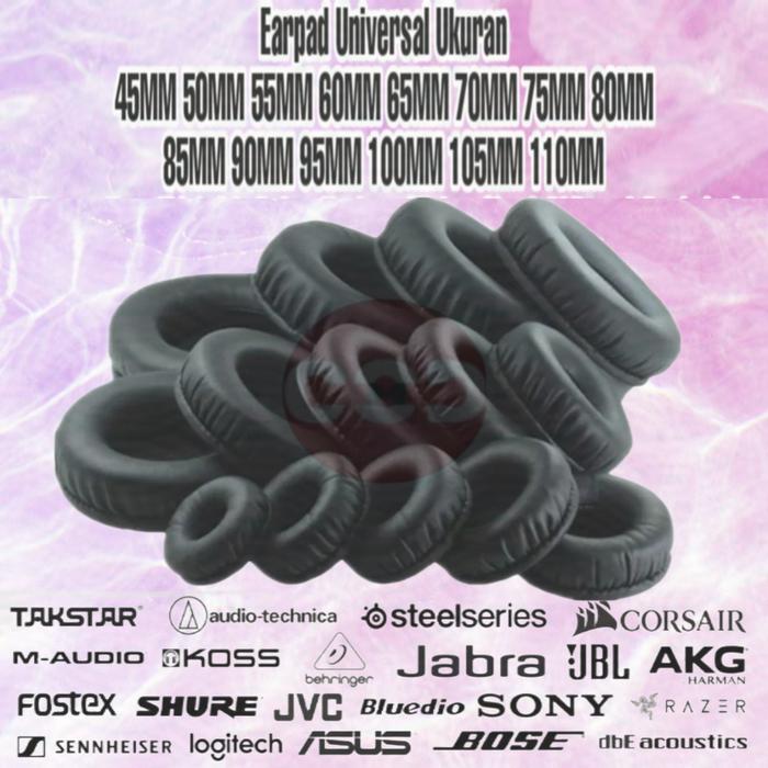Gambar Earpad Replacement For Universal Headphone / Bahan Beludru Dan Kulit - Leather PU, 60mm dari CODMarketing undefined Tokopedia
