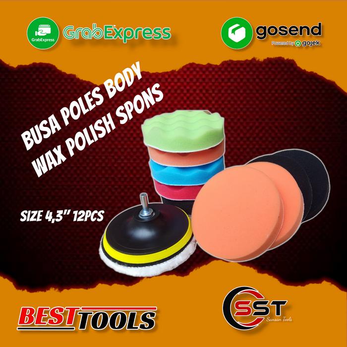 Gambar Busa Poles Body Motor Mobil 5 inch 12 pc Wax Polish Spons Compound - BUSA POLES, UKURAN 4INCH dari SANSAN_TOOLS undefined Tokopedia