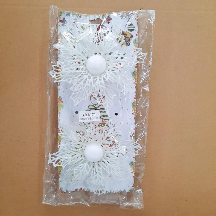 Gambar Bunga Natal Putih isi 2 Dekorasi Parcel Hiasan Pohon Natal White Xmas - PUTIH AB-6171 dari MadisonShop undefined Tokopedia