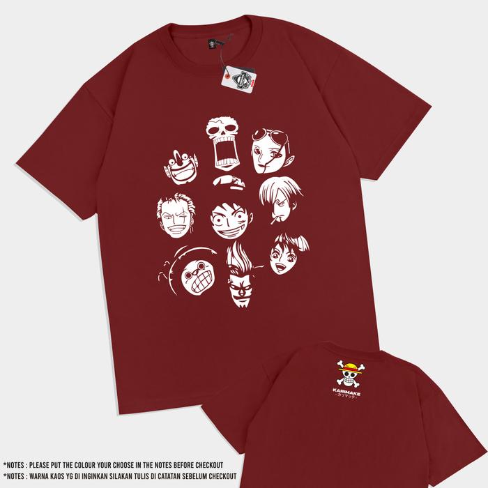 Gambar Kaos Baju Anime ONE PIECE MUGIWARA CREW LUFFY Kaos Anime - Karimake - V1 MARUN, XXL dari KRMK Karimake undefined Tokopedia