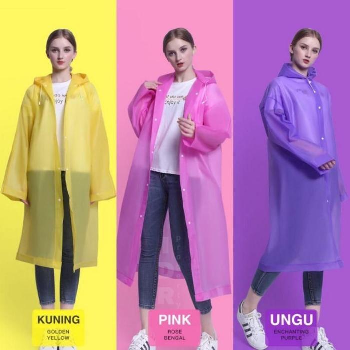 Gambar Raincoat Jas Hujan Viral /Jas Hujan Tiktok Korea Tebal - Kuning dari Fazha Malang undefined Tokopedia